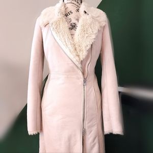 Armani exchange suede faux-fur lined coat.  Size XS.